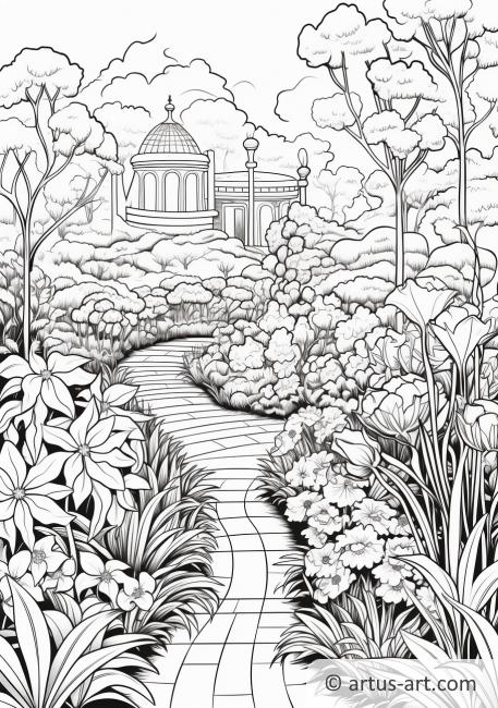 Página para colorear del Jardín Botánico